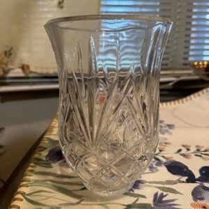 Vintage 24% Lead Crystal Hurricane Candle Shade Cut Glass Lamp Cover